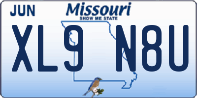 MO license plate XL9N8U