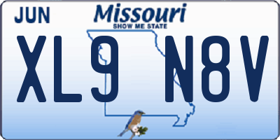 MO license plate XL9N8V