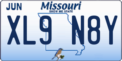 MO license plate XL9N8Y