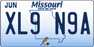 MO license plate XL9N9A