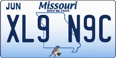 MO license plate XL9N9C