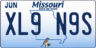 MO license plate XL9N9S