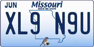 MO license plate XL9N9U