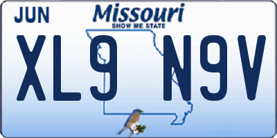 MO license plate XL9N9V