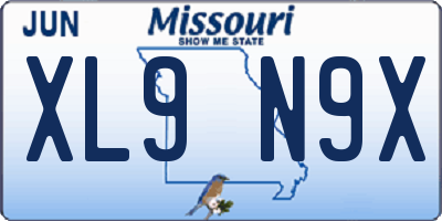 MO license plate XL9N9X