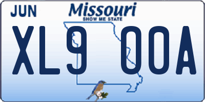 MO license plate XL9O0A