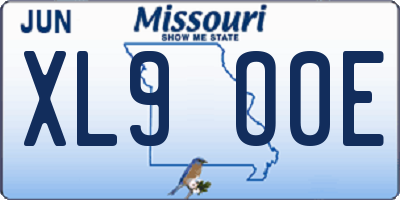MO license plate XL9O0E