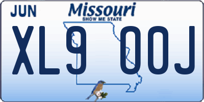 MO license plate XL9O0J