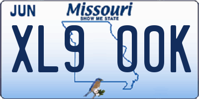 MO license plate XL9O0K