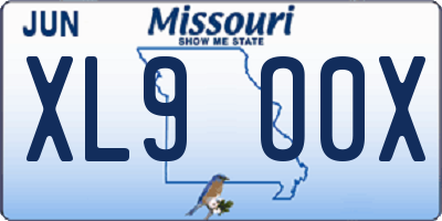 MO license plate XL9O0X