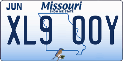MO license plate XL9O0Y