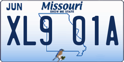 MO license plate XL9O1A