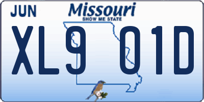 MO license plate XL9O1D