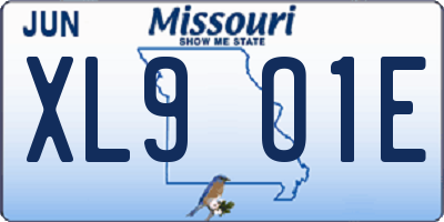 MO license plate XL9O1E
