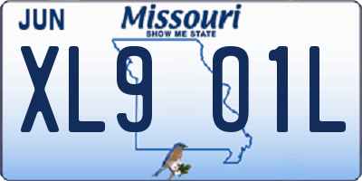 MO license plate XL9O1L