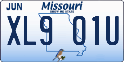 MO license plate XL9O1U