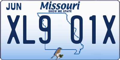 MO license plate XL9O1X