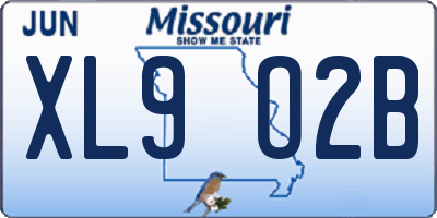 MO license plate XL9O2B