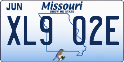 MO license plate XL9O2E
