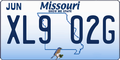 MO license plate XL9O2G