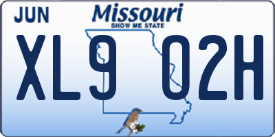 MO license plate XL9O2H