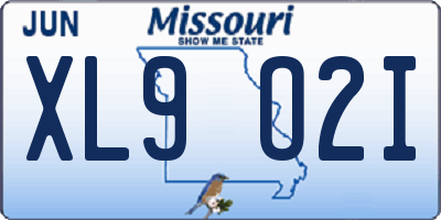 MO license plate XL9O2I