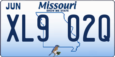 MO license plate XL9O2Q