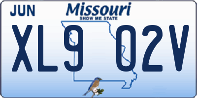 MO license plate XL9O2V