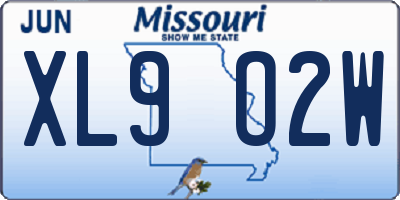 MO license plate XL9O2W