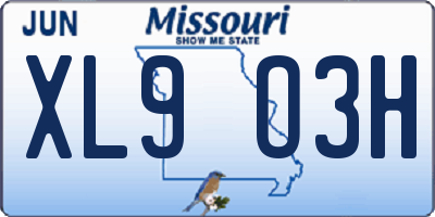 MO license plate XL9O3H
