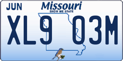 MO license plate XL9O3M