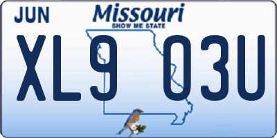 MO license plate XL9O3U