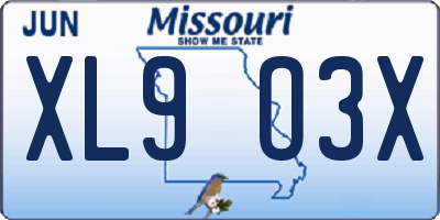 MO license plate XL9O3X
