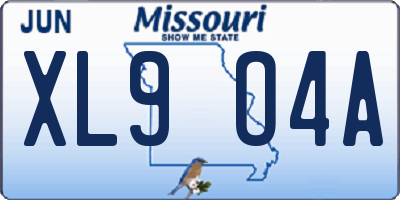 MO license plate XL9O4A