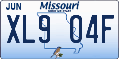 MO license plate XL9O4F