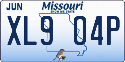 MO license plate XL9O4P