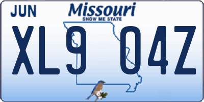 MO license plate XL9O4Z