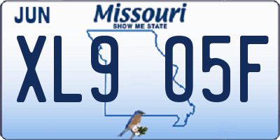 MO license plate XL9O5F
