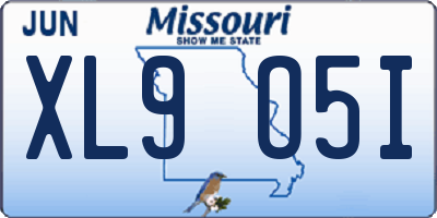 MO license plate XL9O5I