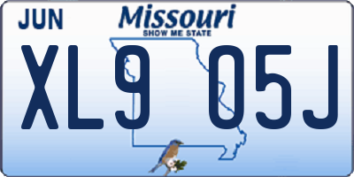 MO license plate XL9O5J
