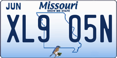 MO license plate XL9O5N