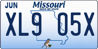 MO license plate XL9O5X