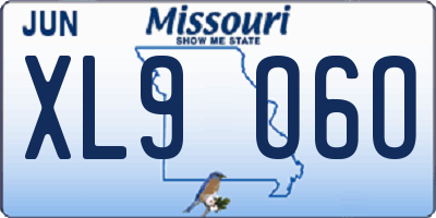 MO license plate XL9O6O