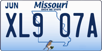 MO license plate XL9O7A