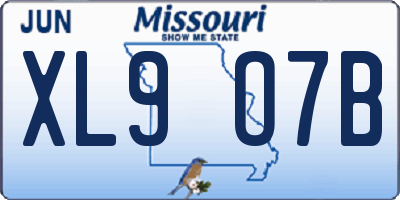 MO license plate XL9O7B