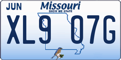 MO license plate XL9O7G