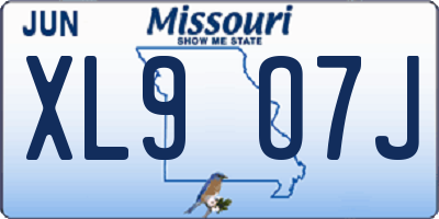 MO license plate XL9O7J