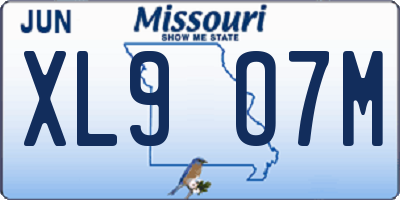 MO license plate XL9O7M