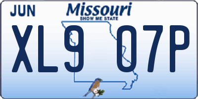 MO license plate XL9O7P