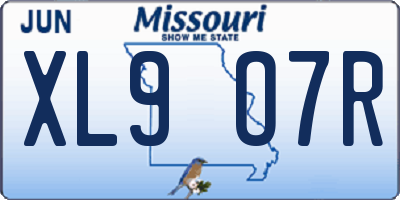 MO license plate XL9O7R